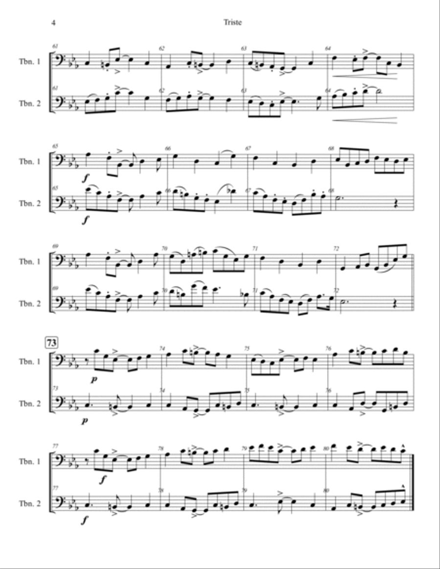 Tristeza Trombone Duet scores gallery preview page 5