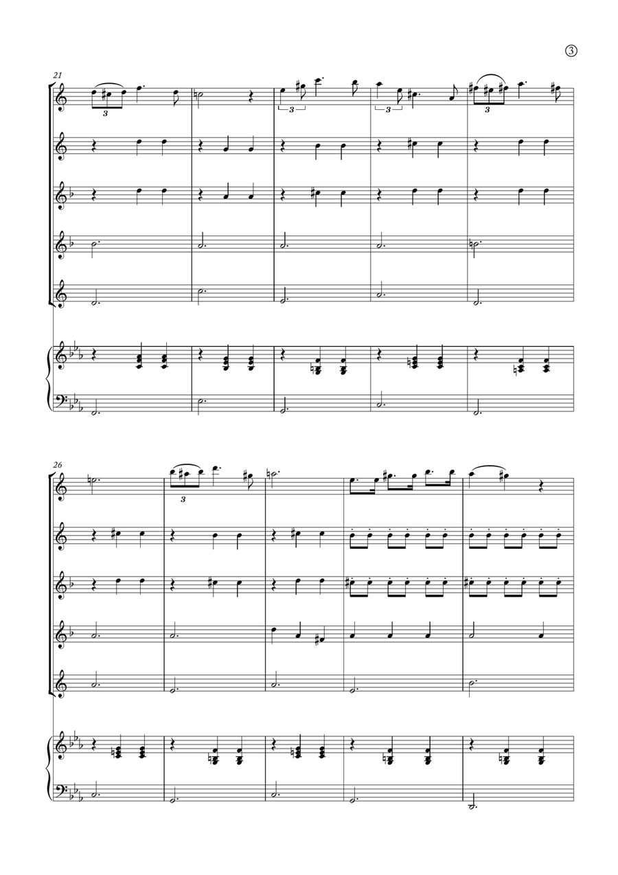 Serenade (Ständchen) Saxophone Quintet scores gallery preview page 3