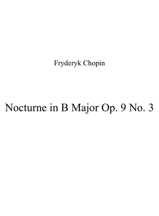 Book cover for Nocturne in B Major Op. 9 No. 3