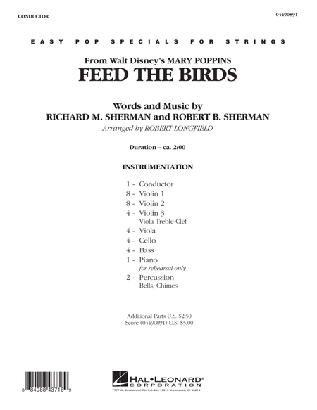 Feed the Birds (from "Mary Poppins") - Full Score