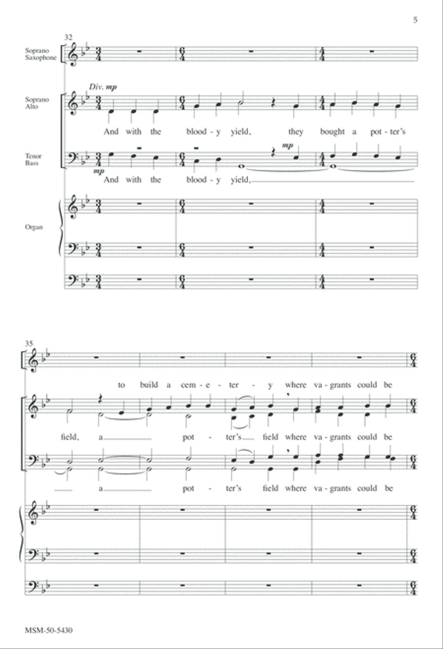 The Potter's Field (Downloadable Choral Score)