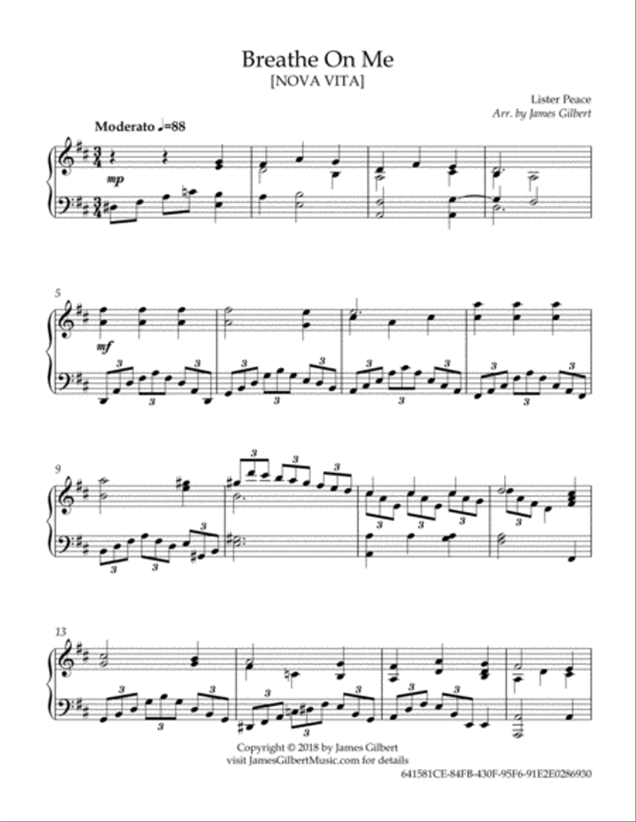 Breathe On Me Piano Solo scores gallery preview page 2