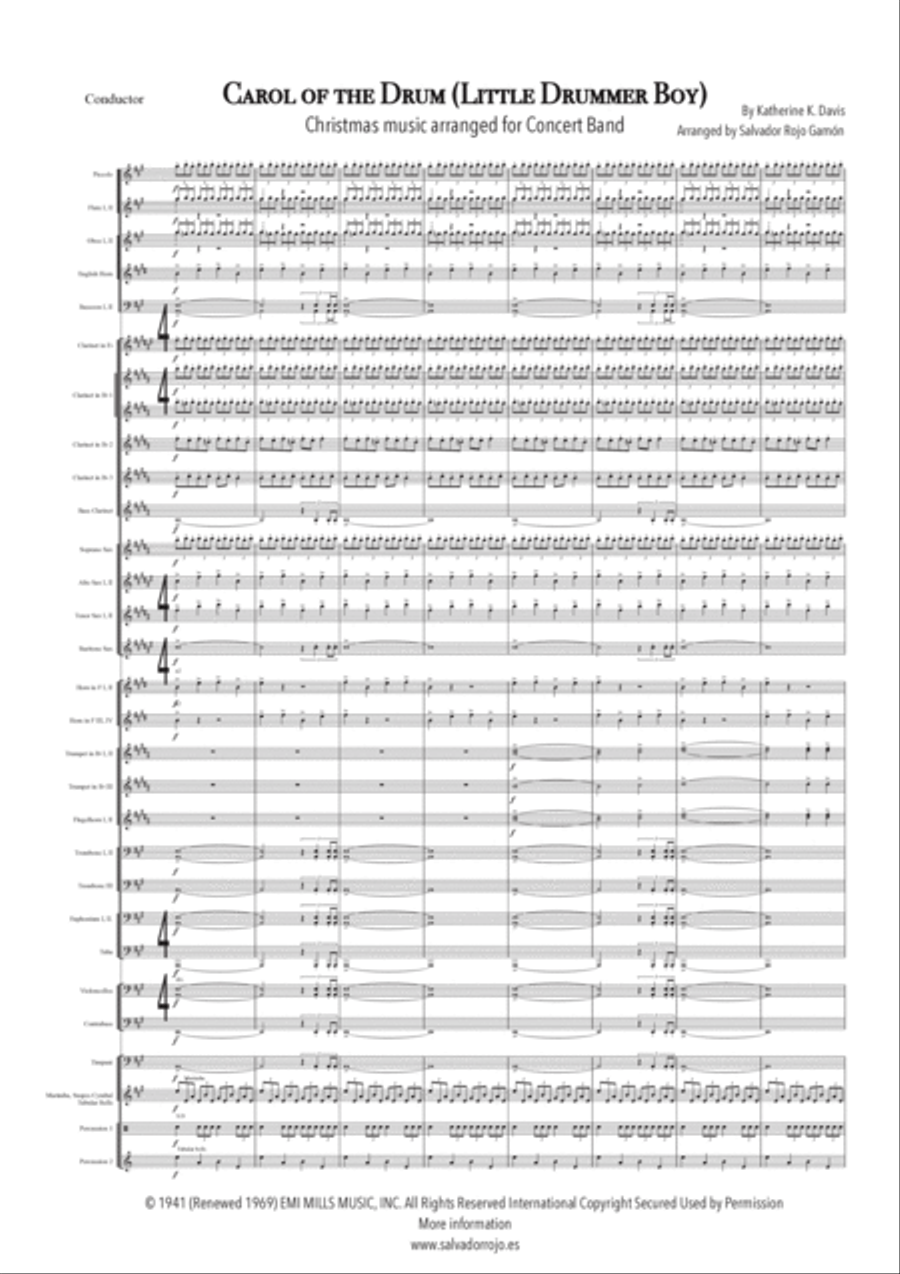 Carol Of The Drum Concert Band scores gallery preview page 3