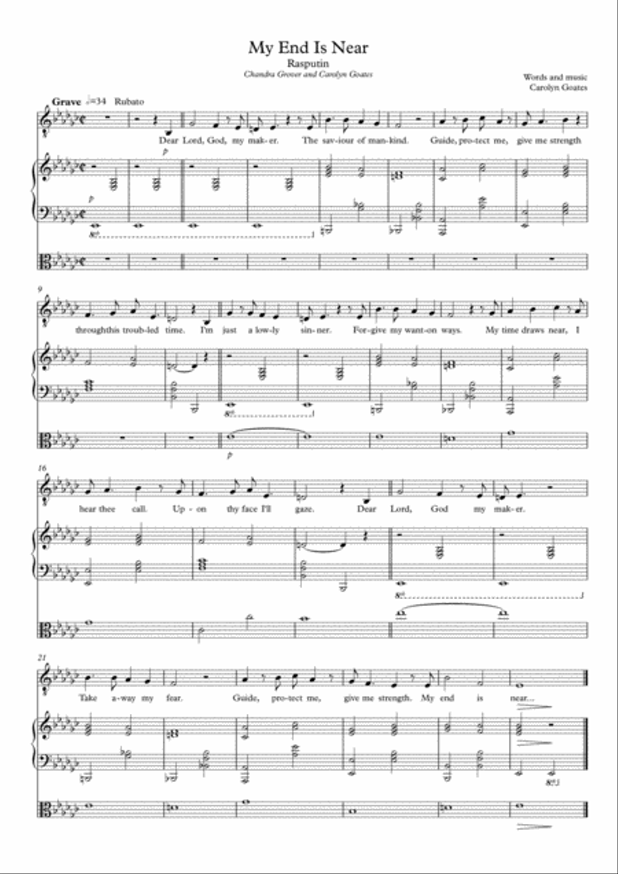 My End Is Near (Rasputin) Voice scores gallery preview page 1