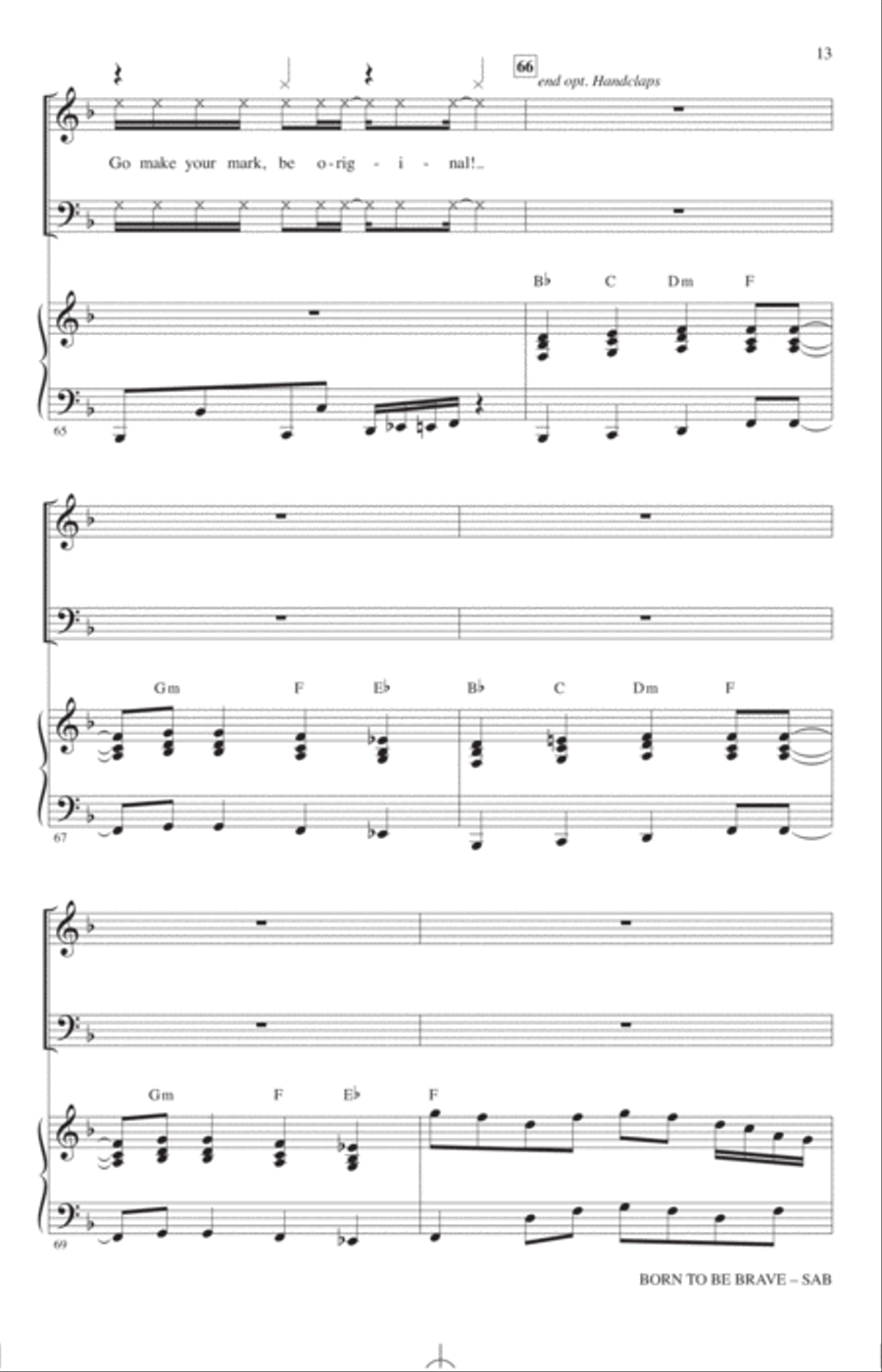 Born To Be Brave (from High School Musical: The Musical: The Series) (arr. Mac Huff) 3-Part scores gallery preview page 12