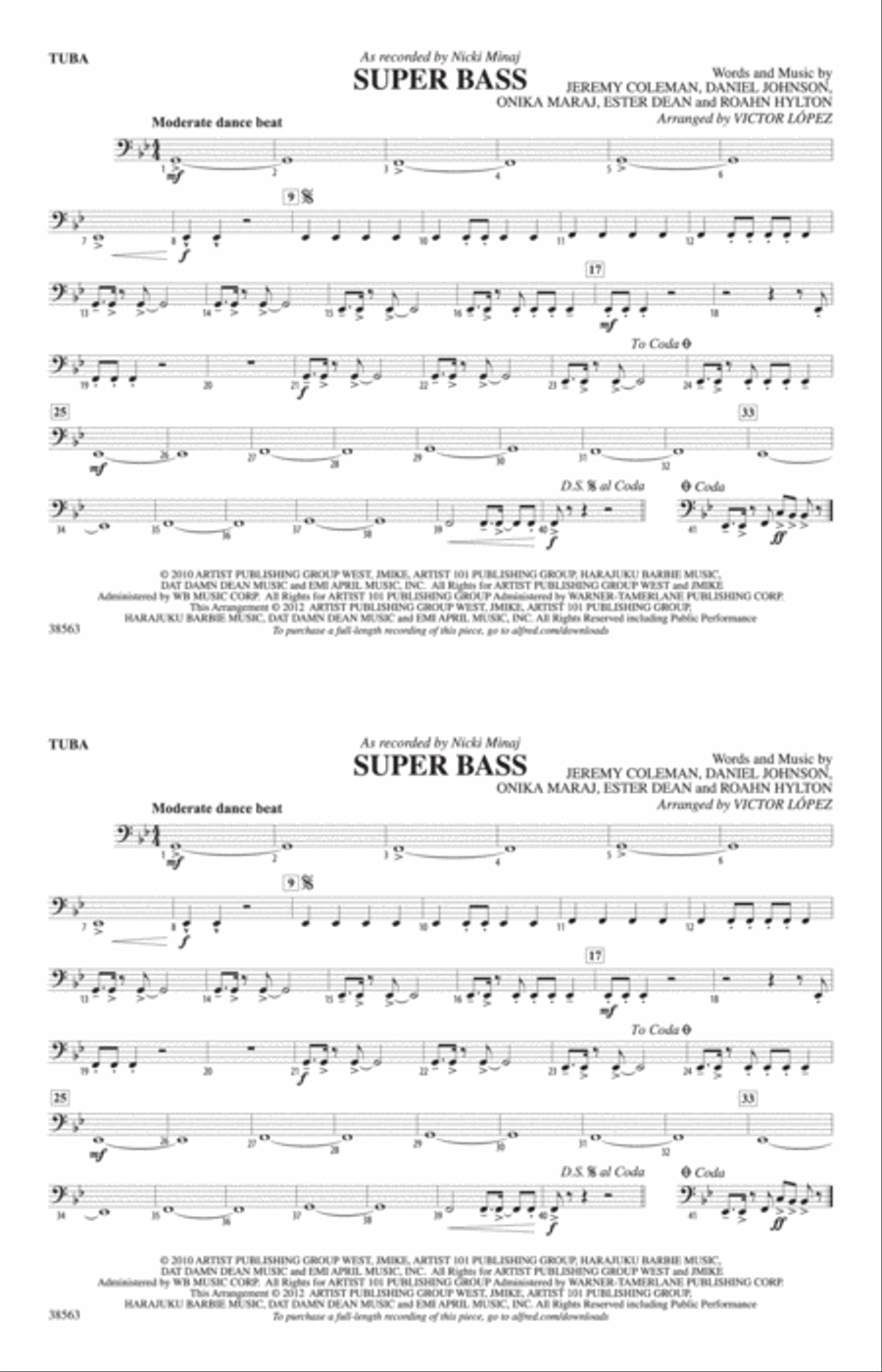 Super Bass: Tuba Super Bass: Tuba Marching Band scores gallery preview page 1