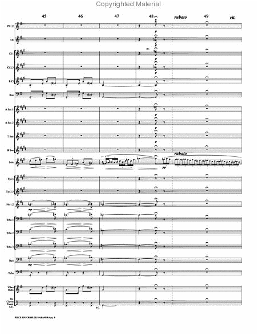 Piece en Forme de Habanera Concert Band scores gallery preview page 11