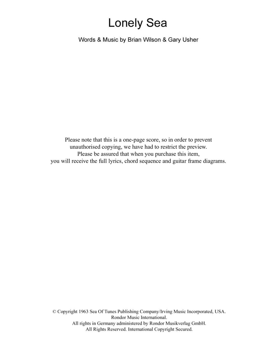 Lonely Sea Lonely Sea Acoustic Guitar scores gallery preview page 1