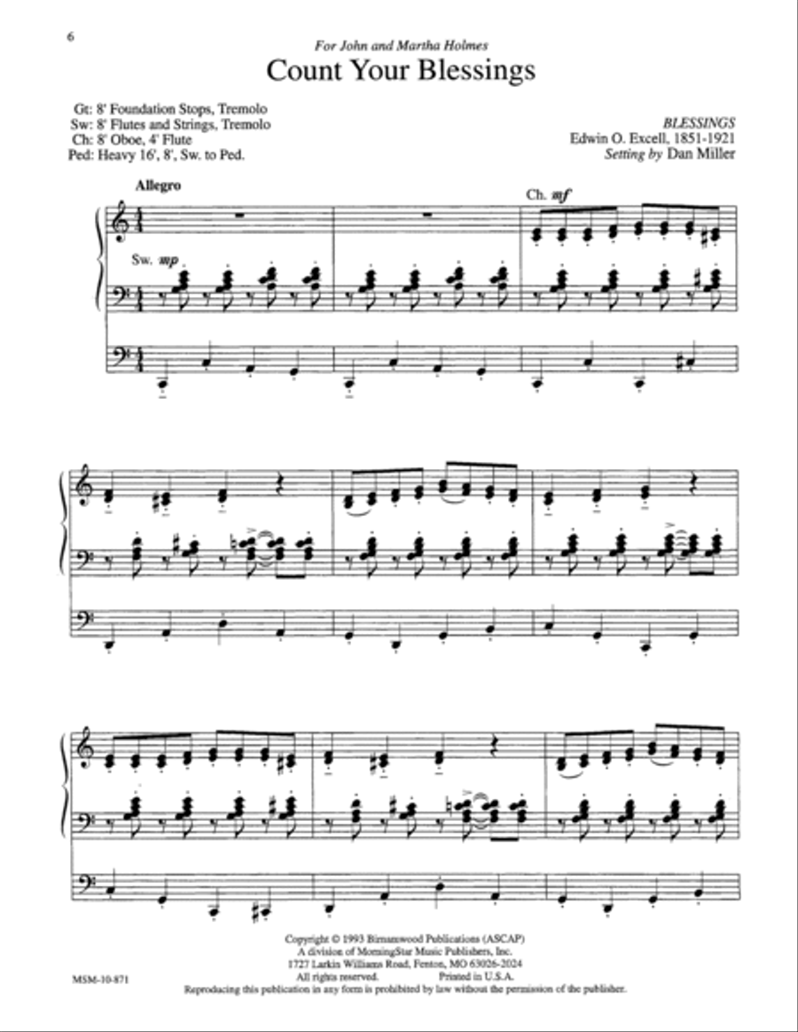 Three Gospel Favorites for Organ Organ Solo scores gallery preview page 4