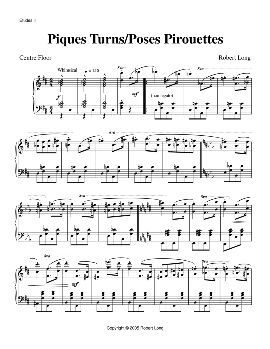 Ballet Piano Sheet Music: Piques Turns / Poses Pirouettes from Etudes II image number null