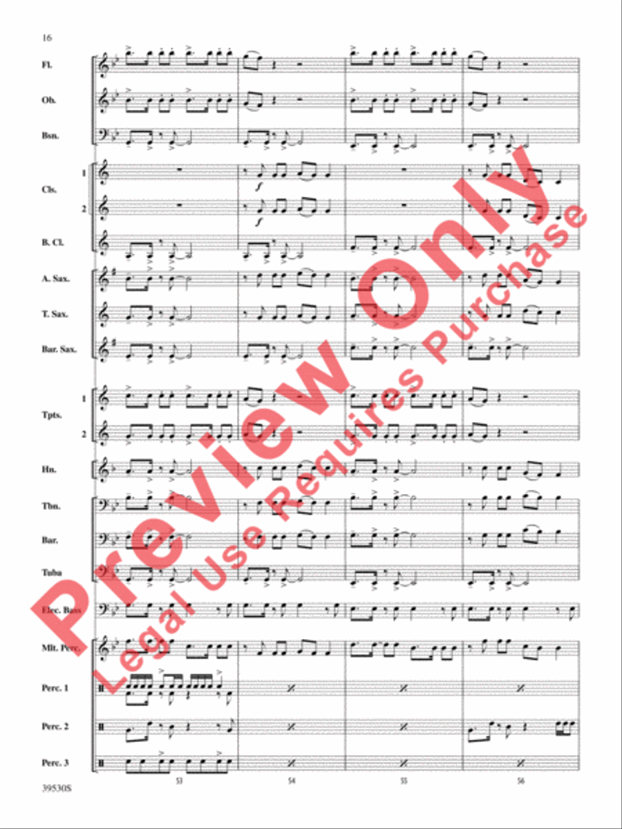 Teenage Dream / Super Bass Concert Band scores gallery preview page 17
