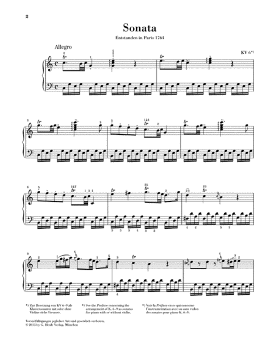 Wolfgang Amadeus Mozart – “Wunderkind” Sonatas, Volume 1, K. 6-9 Piano Solo scores gallery preview page 3