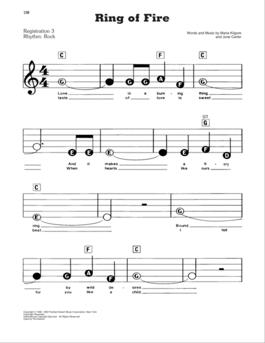 Ring Of Fire Electronic Keyboard scores gallery preview page 1