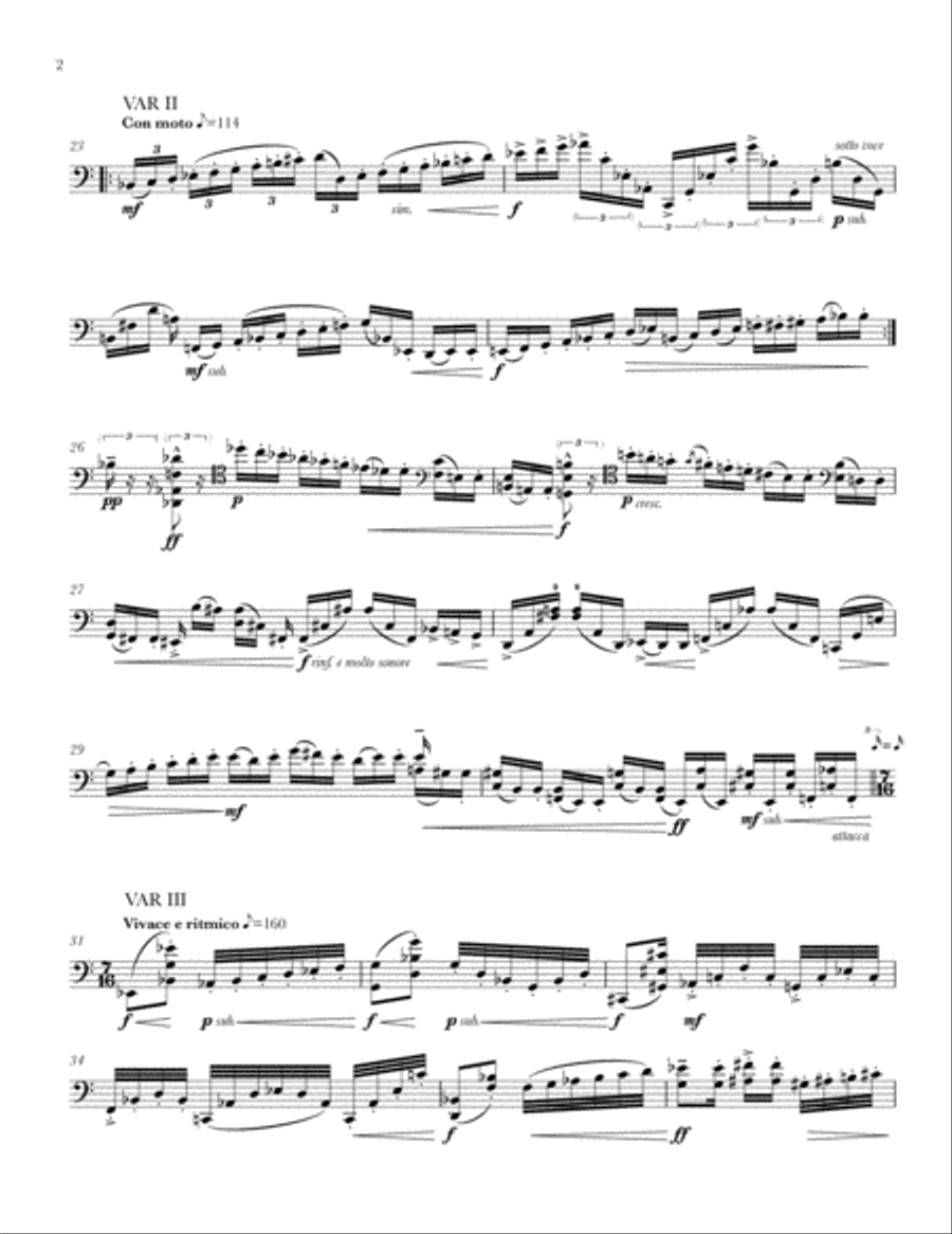 Variations on a Theme by Eric Adamshick (2018) Cello Solo scores gallery preview page 4