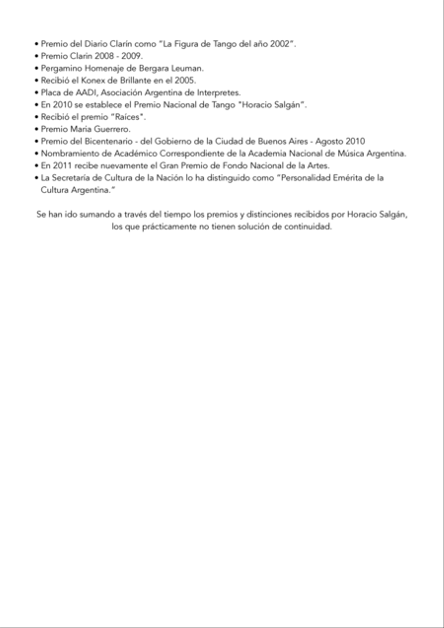 Horacio Salgán - Álbum de Partituras de sus Mejores Temas Piano, Vocal, Guitar scores gallery preview page 4