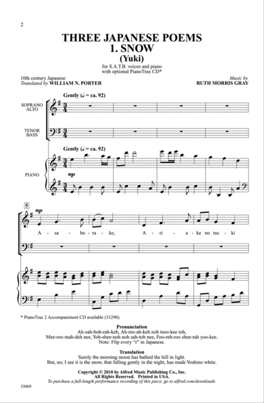 Three Japanese Poems 4-Part scores gallery preview page 2