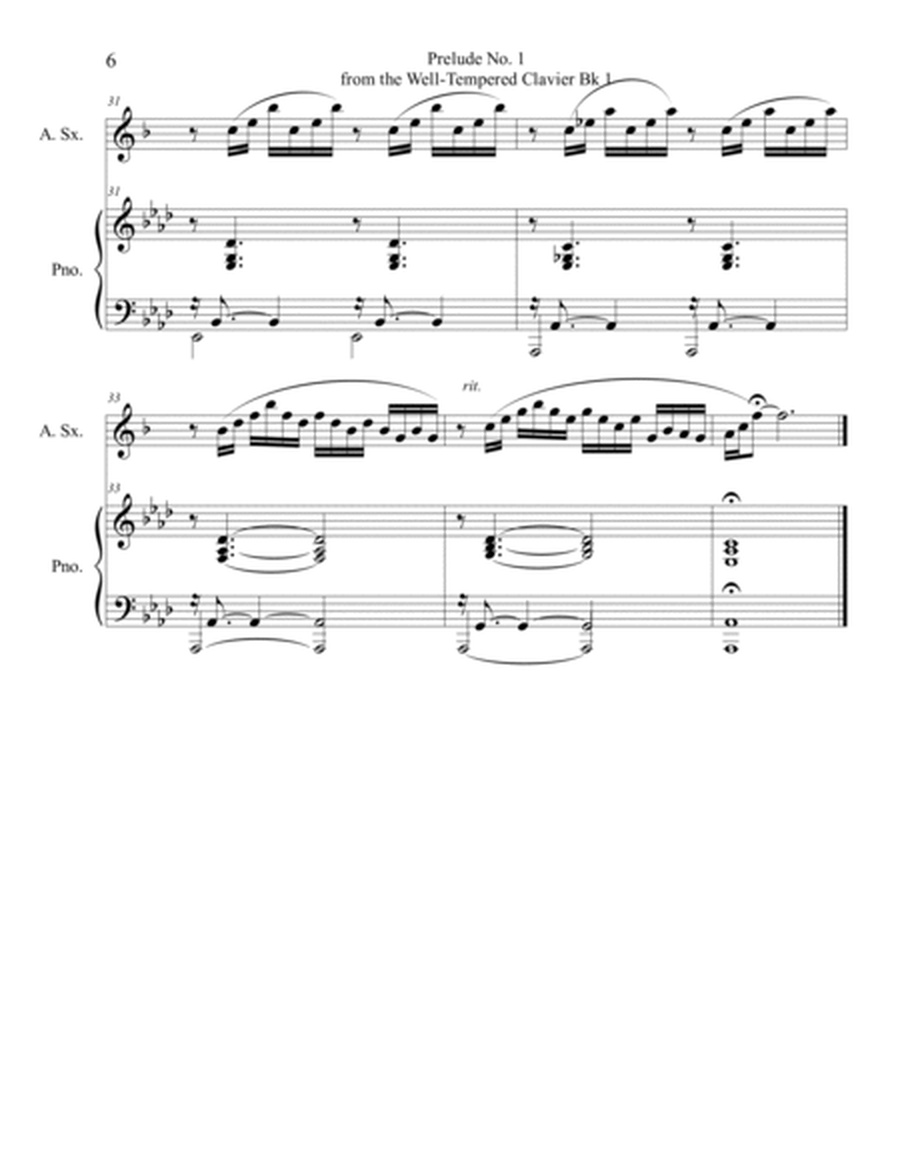 Prelude No.1 from The Well-Tempered Clavier Book 1 BWV 846 (Alto Sax Solo) with piano accompaniment image number null