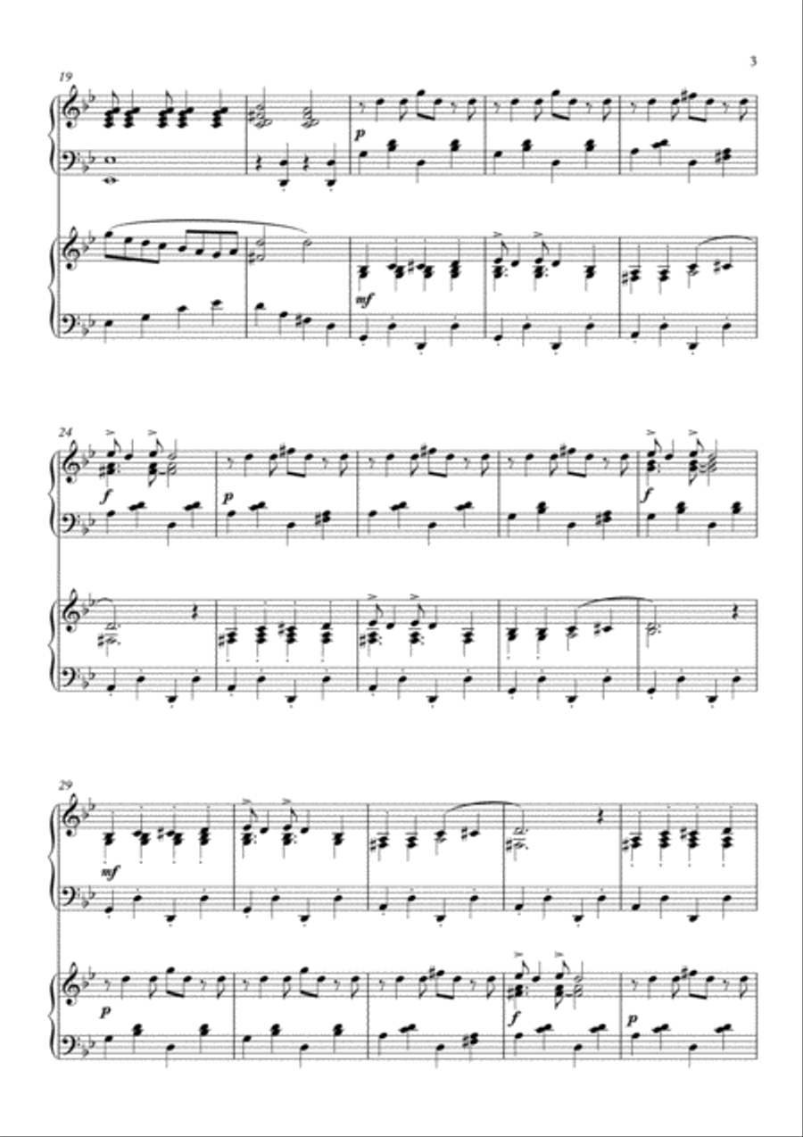 Rainy Day Rag by Simon Peberdy for 2 pianos, 4 hands 2 Pianos, 4-Hands scores gallery preview page 3