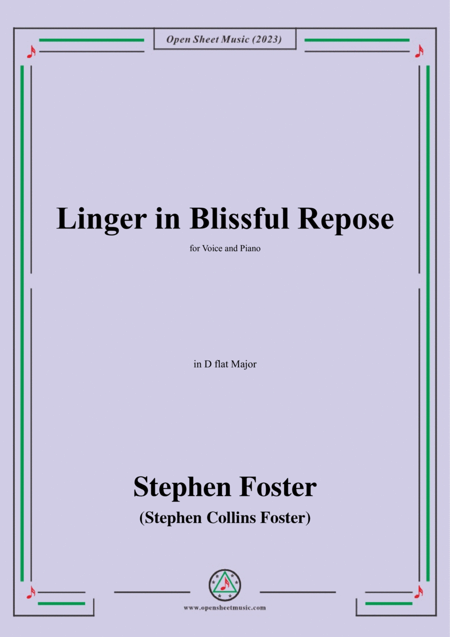 S. Foster-Linger in Blissful Repose,in D flat Major Voice scores gallery preview page 1