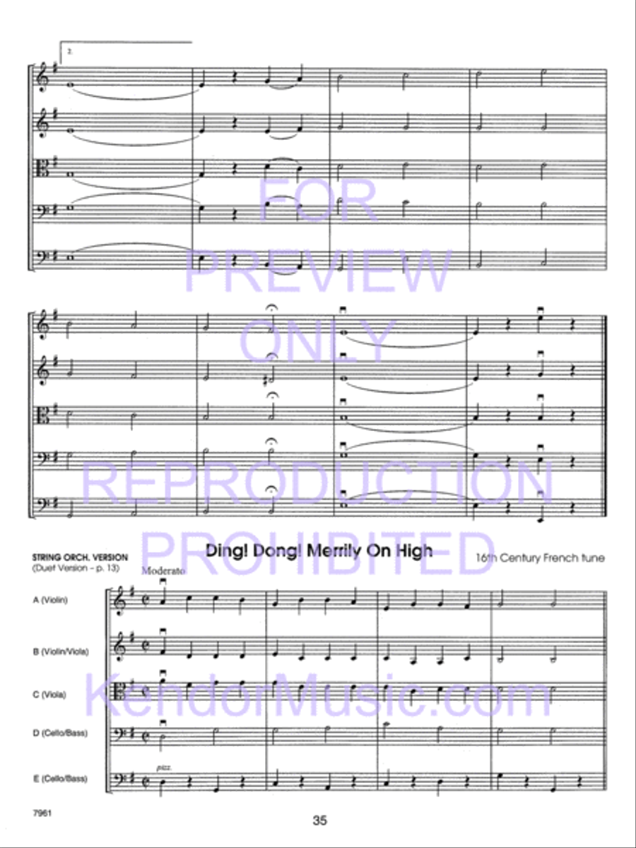 Holiday Strings (Score) String Orchestra scores gallery preview page 36