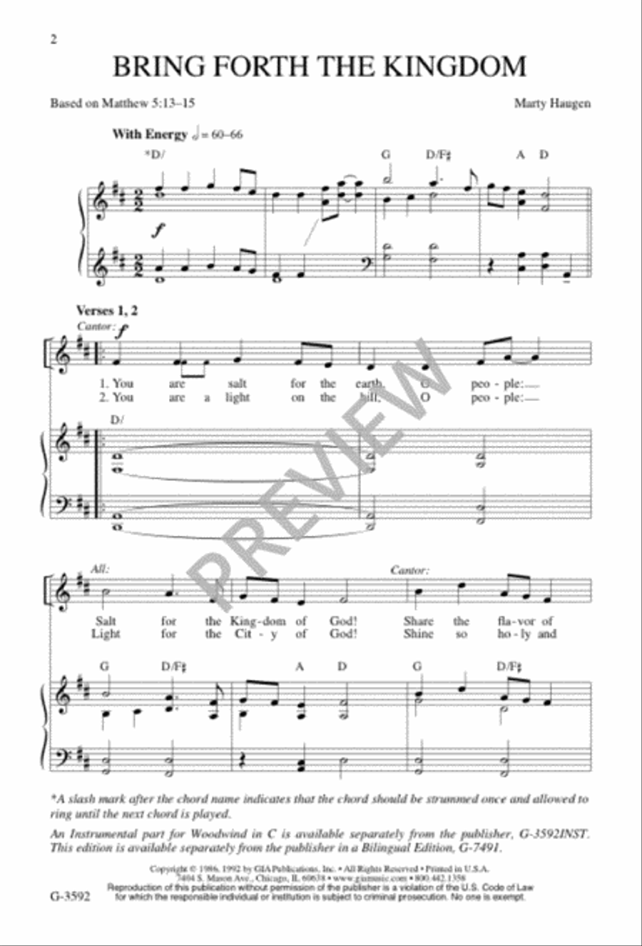 Bring Forth the Kingdom 3-Part scores gallery preview page 3