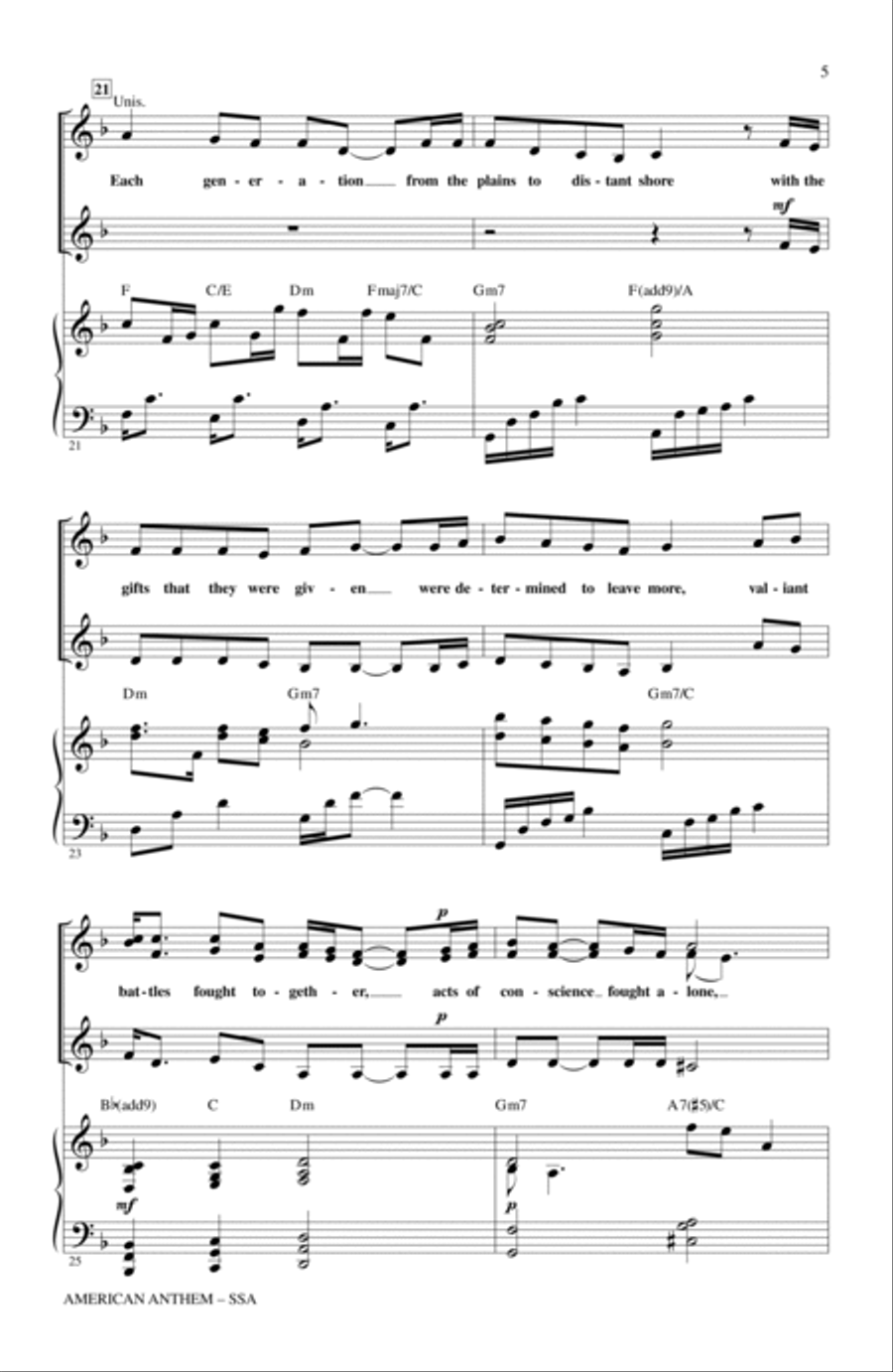 American Anthem SSA scores gallery preview page 4