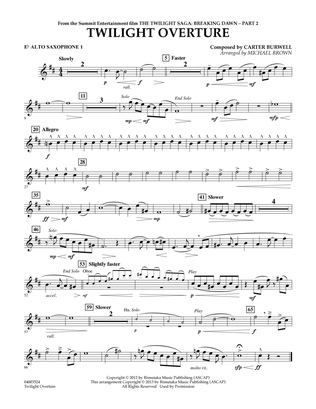 Twilight Overture (from The Twilight Saga: Breaking Dawn Part 2) - Eb Alto Saxophone 1