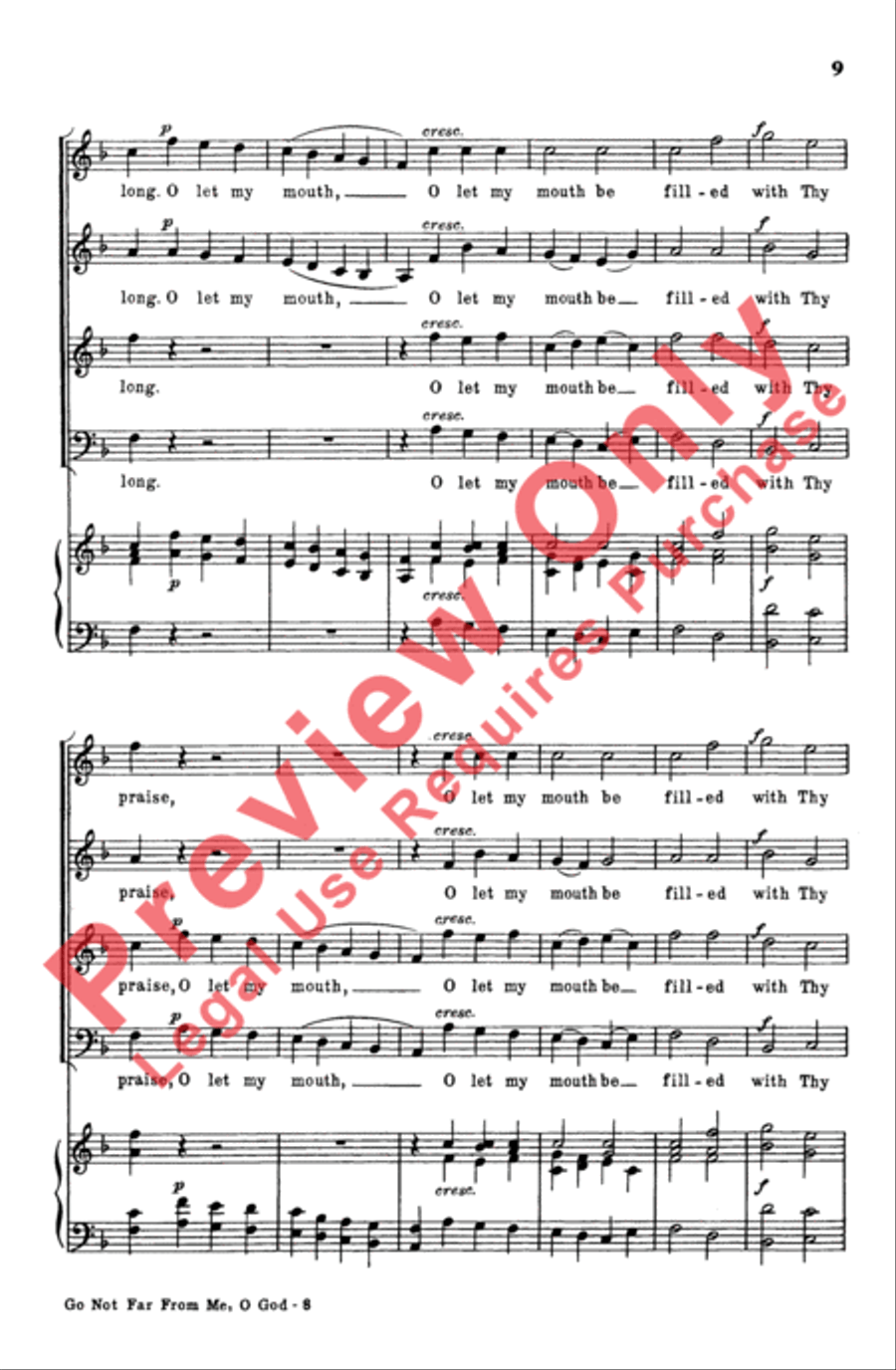 Go Not Far from Me, O God 4-Part scores gallery preview page 8