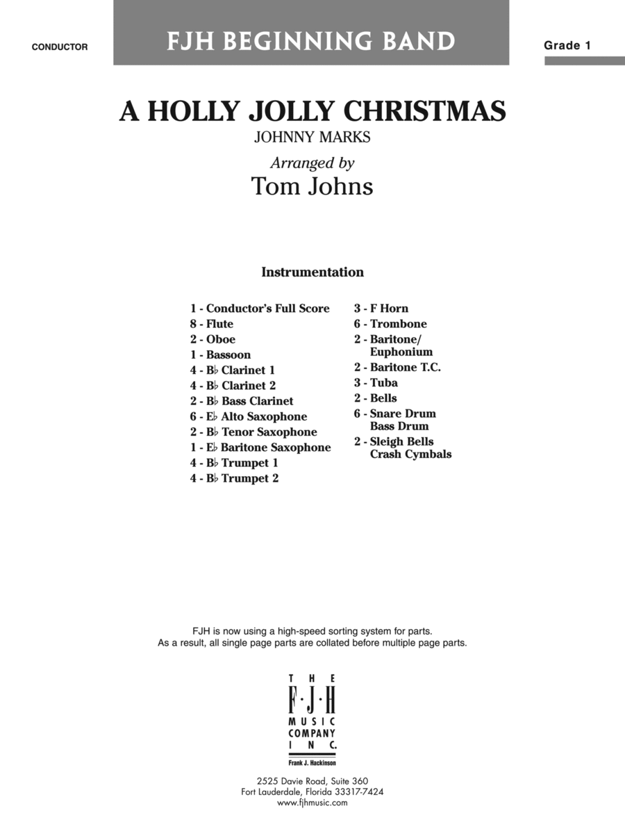 A Holly Jolly Christmas: Score Concert Band scores gallery preview page 1