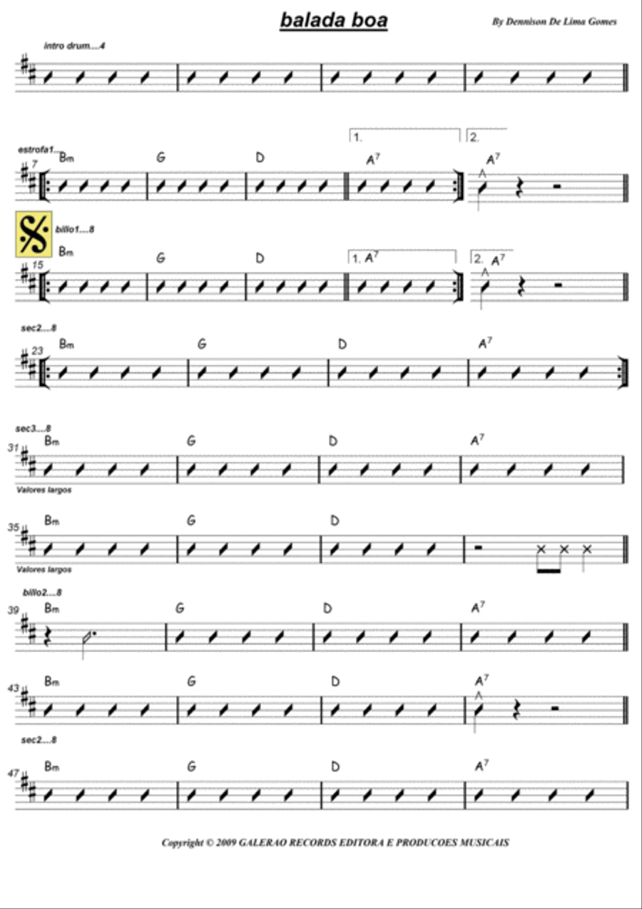 Balada Boa Balada Boa Easy Piano scores gallery preview page 2