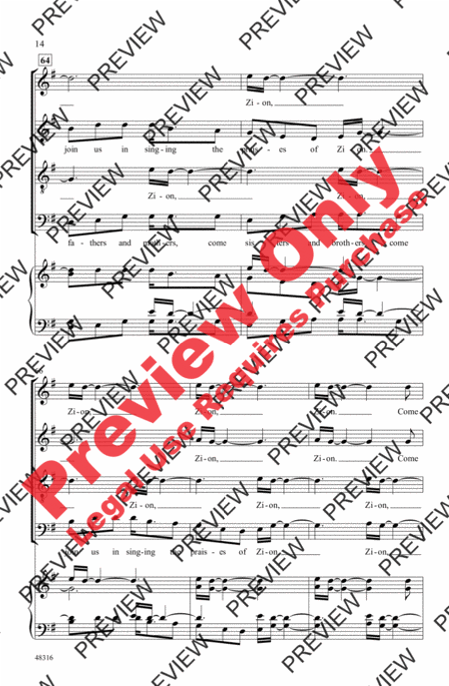 Zion's Walls Zion's Walls 4-Part scores gallery preview page 14