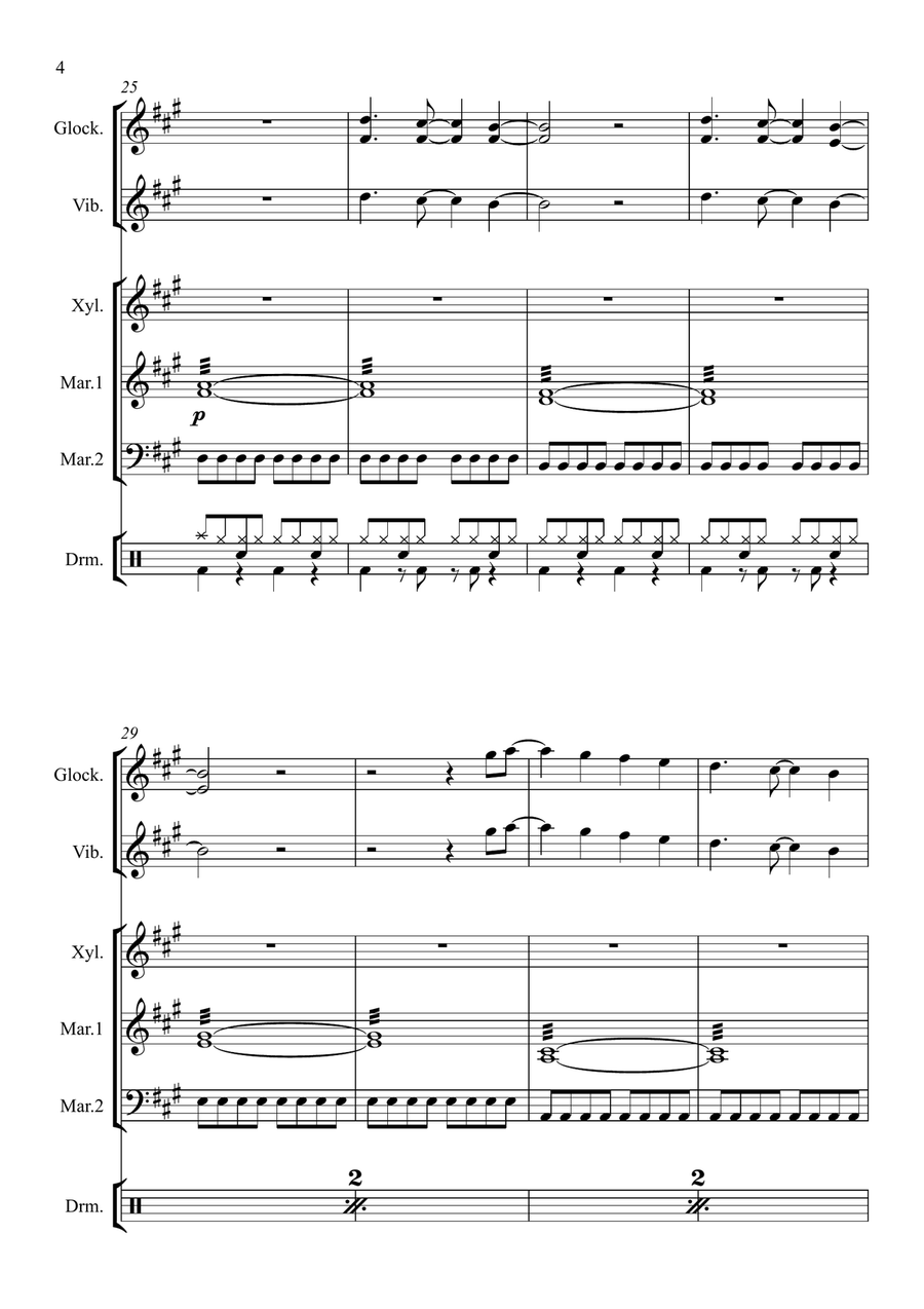 As It Was Percussion Ensemble scores gallery preview page 6