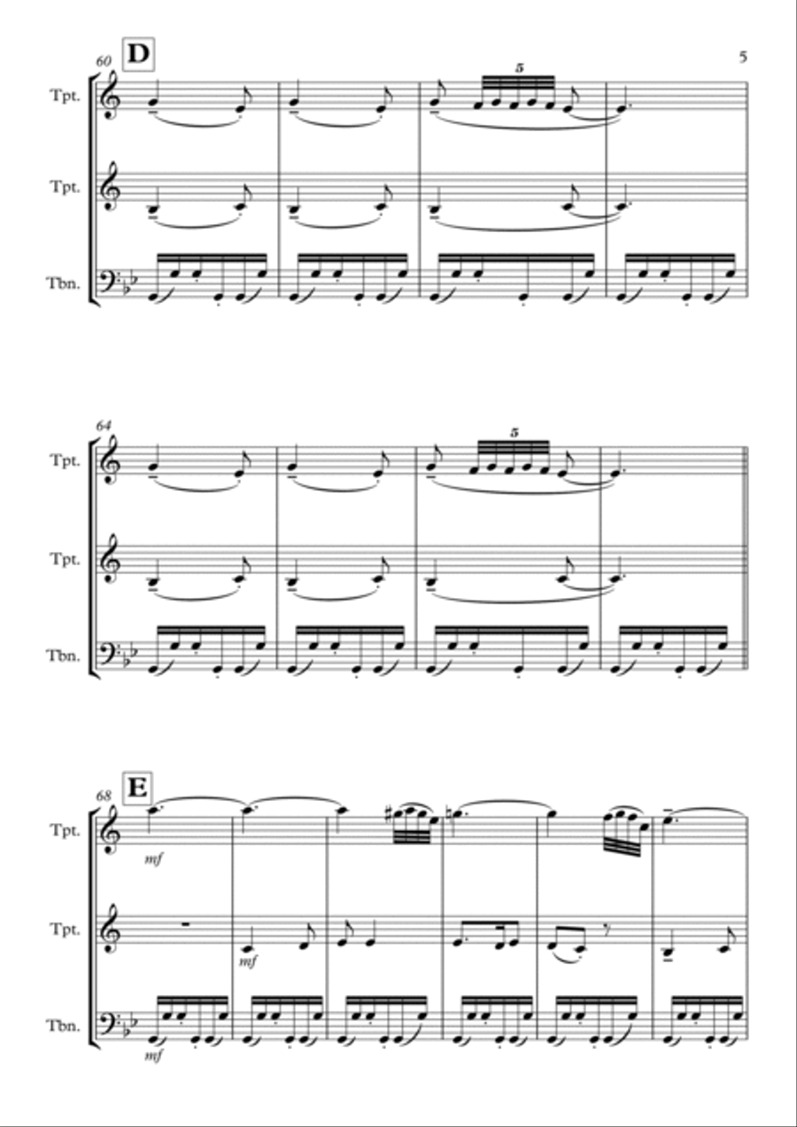 Nutcracker Suite - Arabian Dance: Brass Trio Brass Trio scores gallery preview page 5