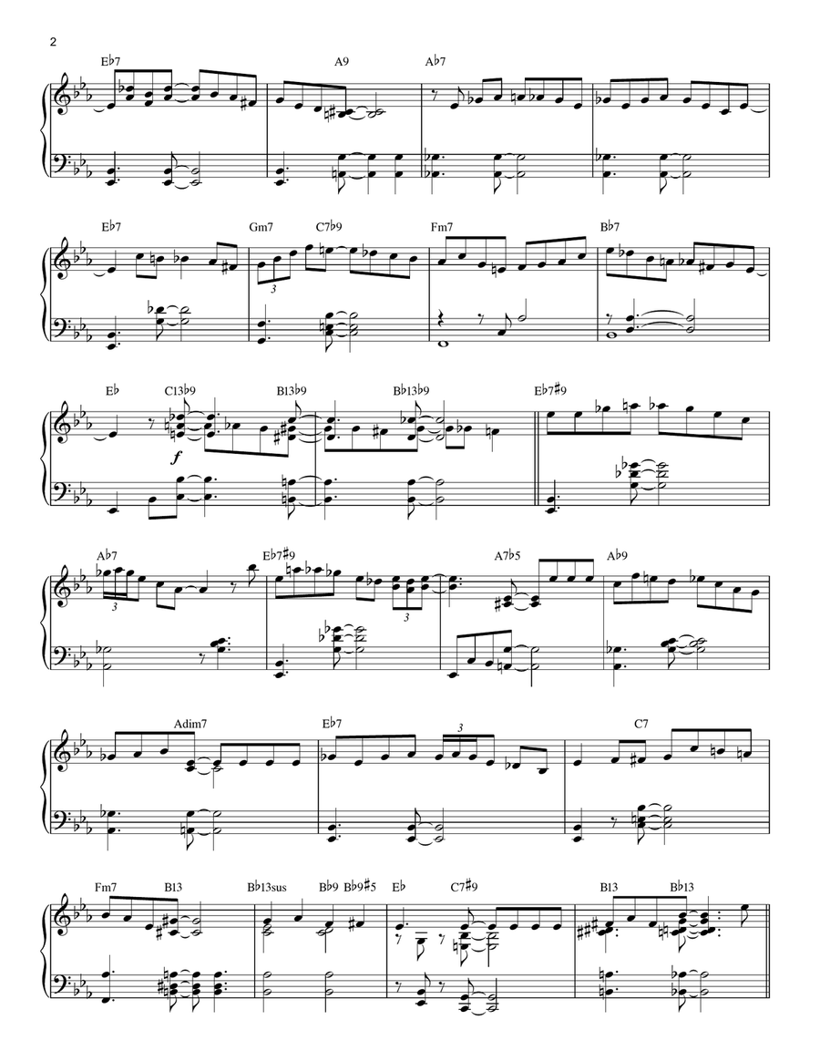 Blues Mood [Jazz version] (arr. Brent Edstrom) Piano Solo scores gallery preview page 2