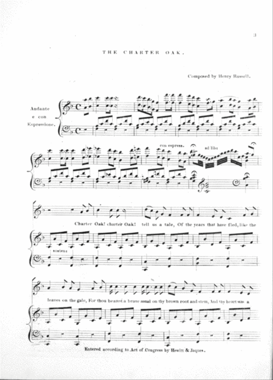 Charter Oak! Charter Oak Ancient and Fair! An Ancient American Ballad Voice scores gallery preview page 2