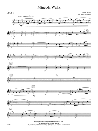 Mineola Waltz: 2nd Oboe