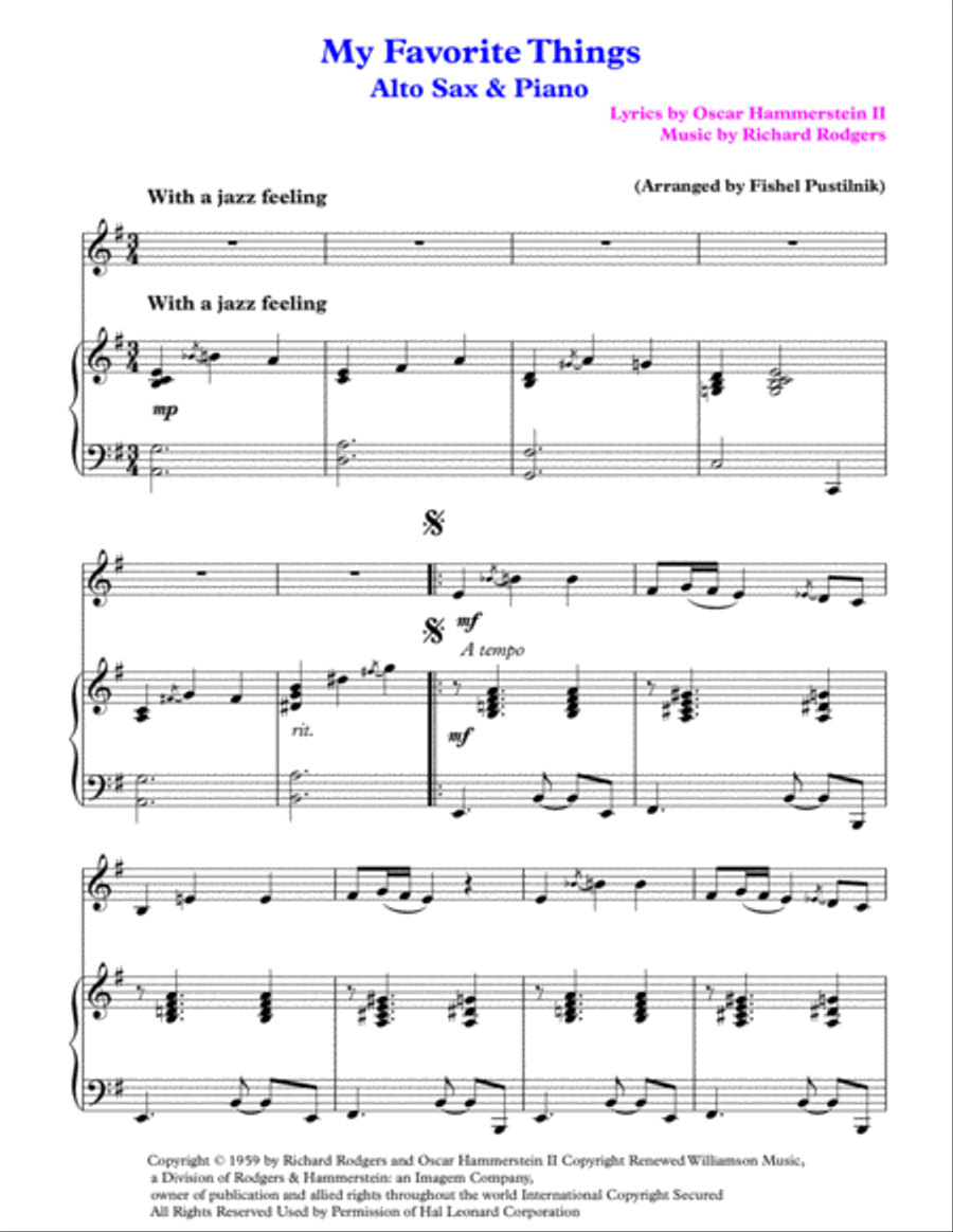 My Favorite Things Woodwind Duet scores gallery preview page 2