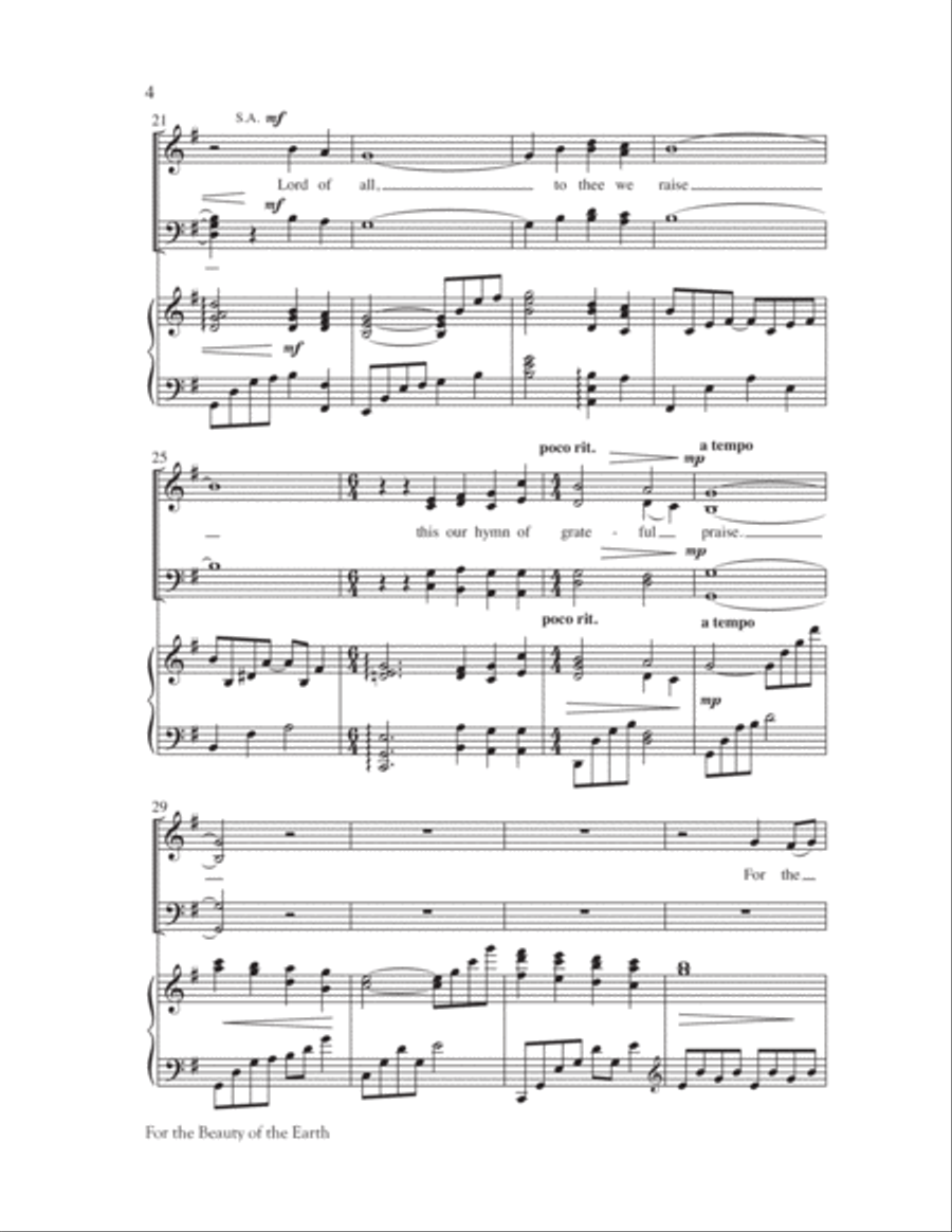 For the Beauty of the Earth 4-Part scores gallery preview page 4