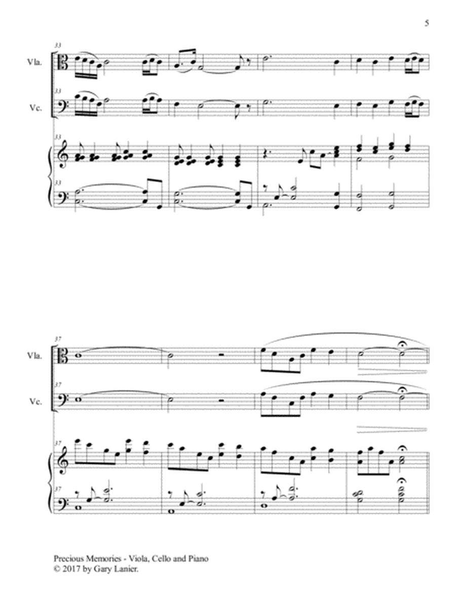 Precious Memories (Trio - Viola, Cello & Piano with Score/Parts) image number null