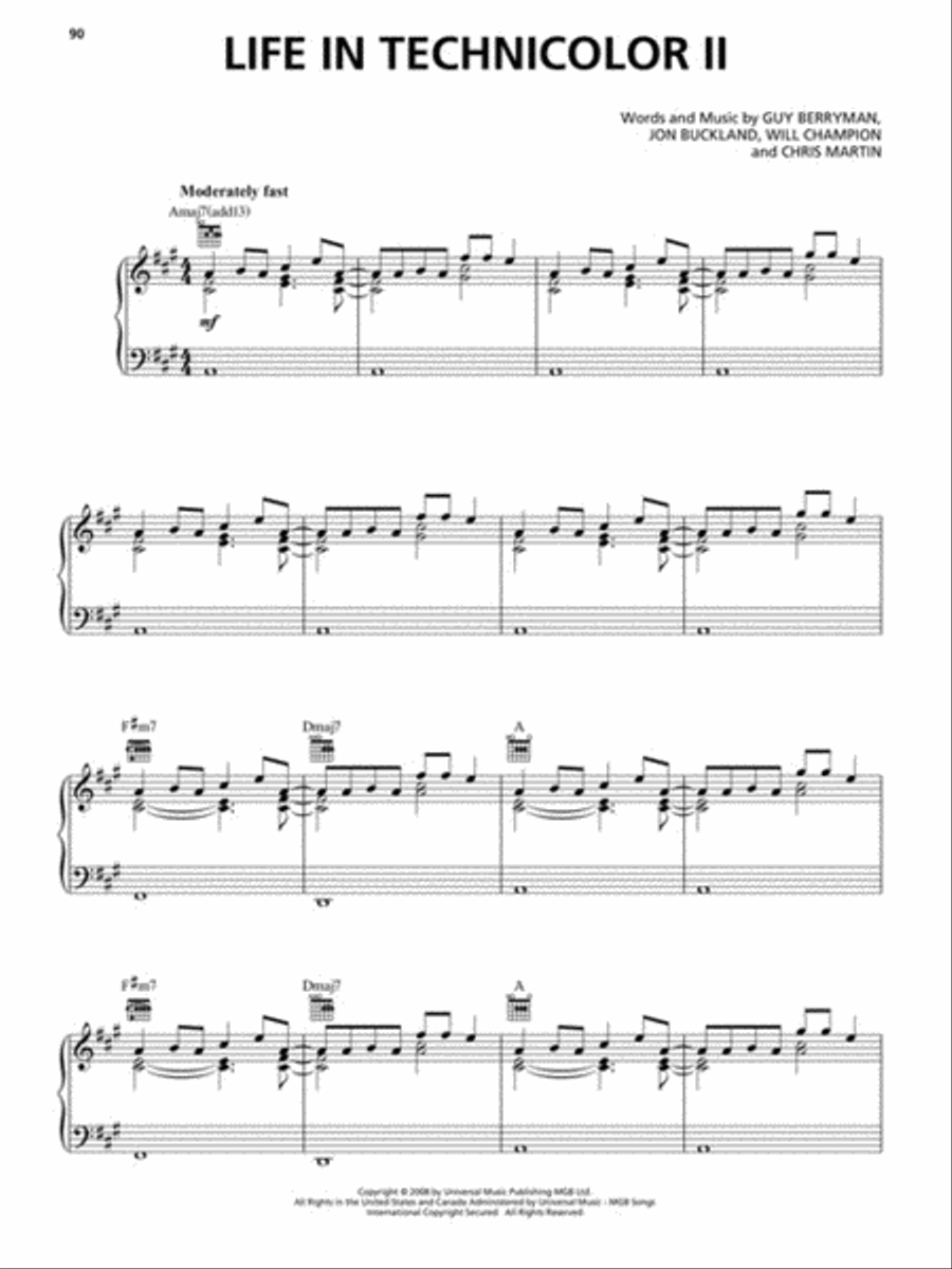 Coldplay Sheet Music Collection Piano, Vocal, Guitar scores gallery preview page 5