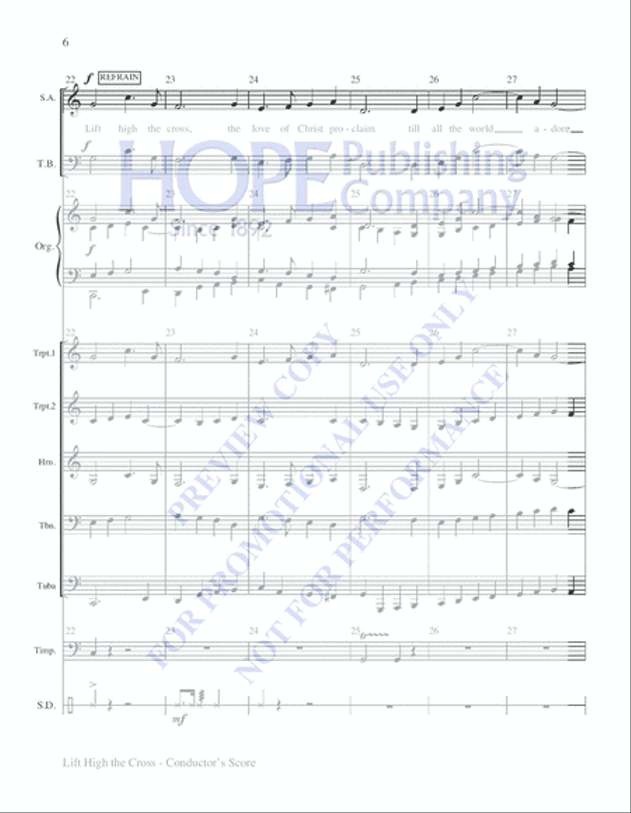 Lift High the Cross 4-Part scores gallery preview page 6