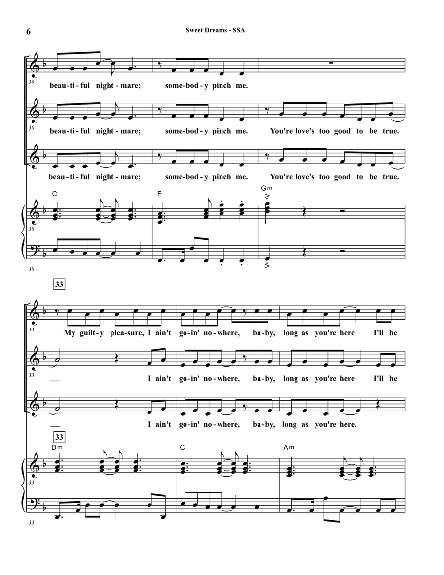 Sweet Dreams SSA scores gallery preview page 6