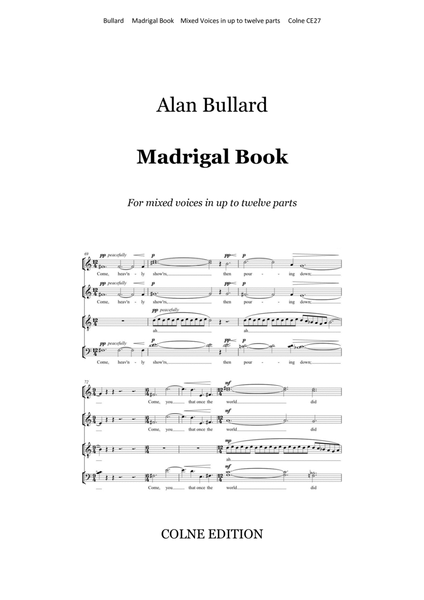 Madrigal Book (for unaccompanied choir in up to 12 parts) image number null