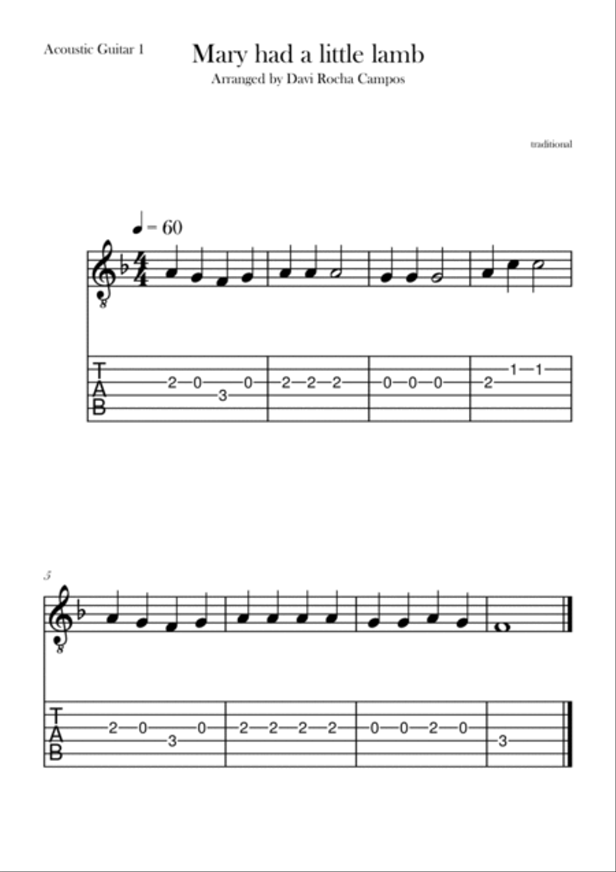 Mary had a little lamb Chamber Music scores gallery preview page 2