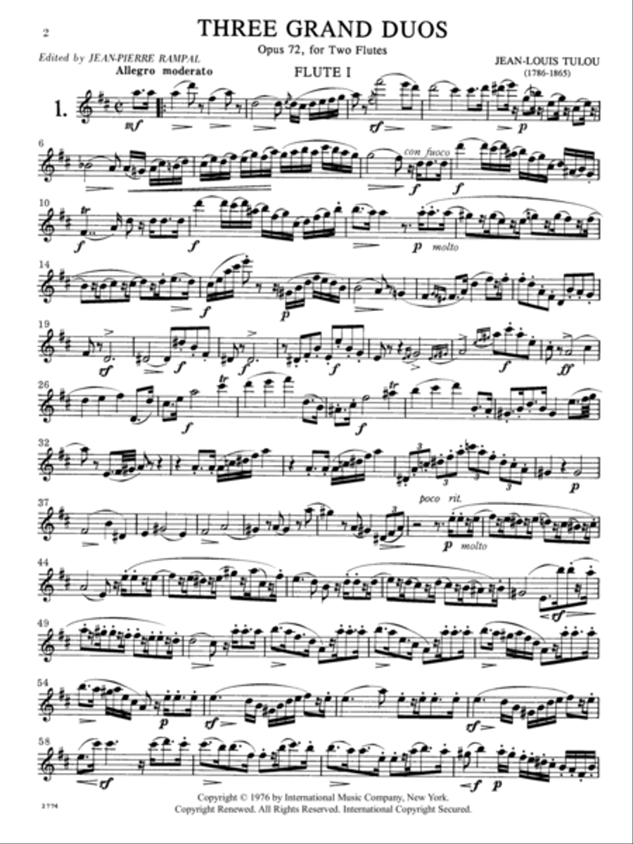 Three Grand Duos, Opus 72 Flute Duet scores gallery preview page 2