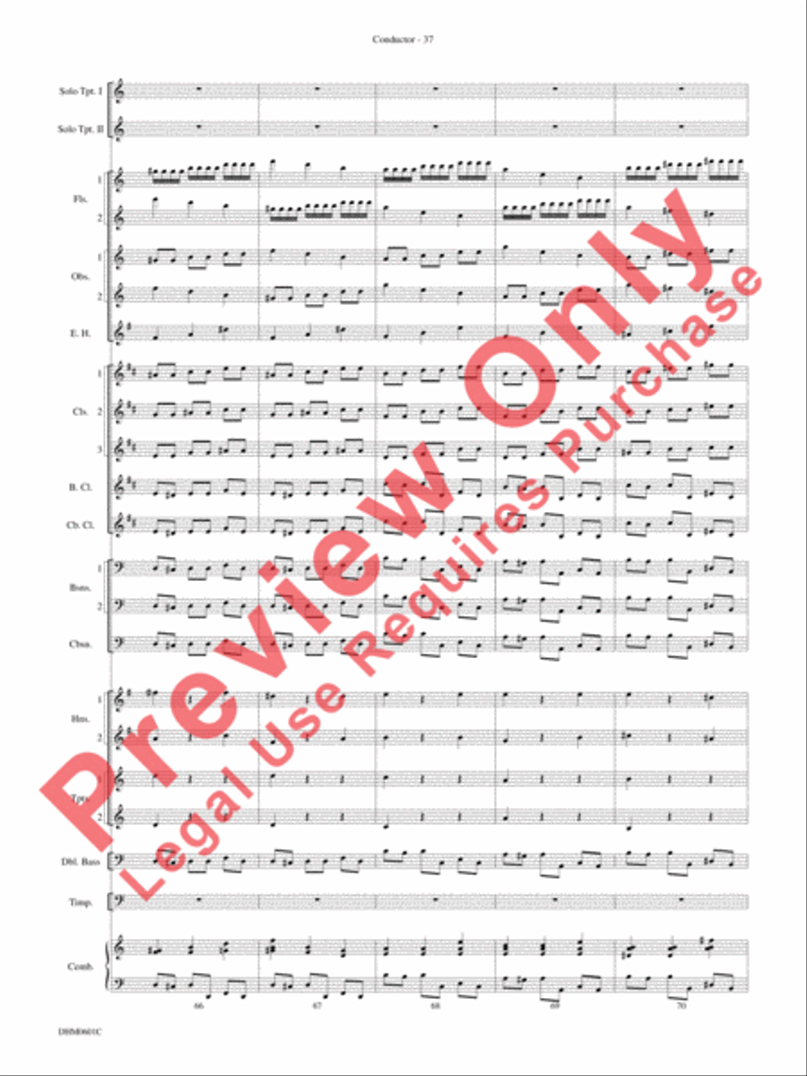 Concerto in C Major for Two Trumpets (I. Allegro, II. Largo, III. Allegro) Concert Band scores gallery preview page 41