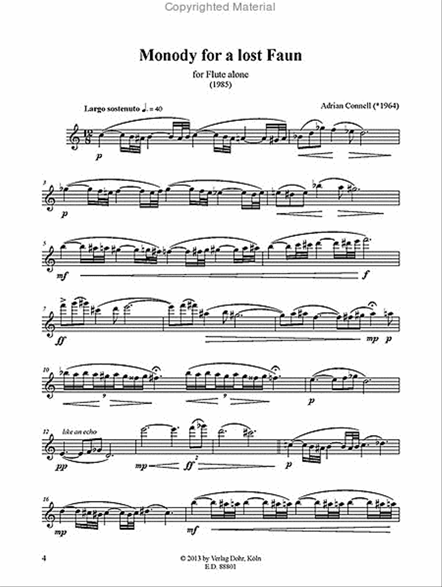 Monody for a lost Faun für Flöte solo (1985) Flute Solo scores gallery preview page 2
