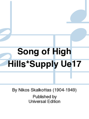 Song Of High Hills*Supply Ue17