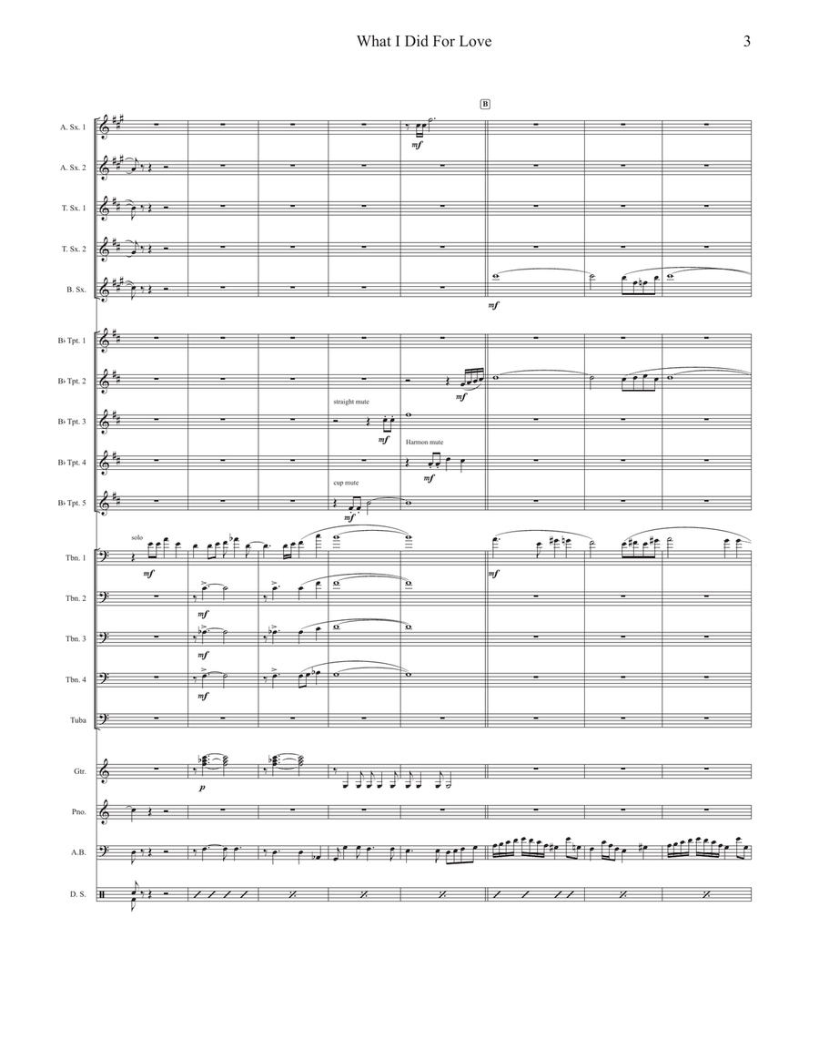 What I Did For Love Jazz Ensemble scores gallery preview page 3