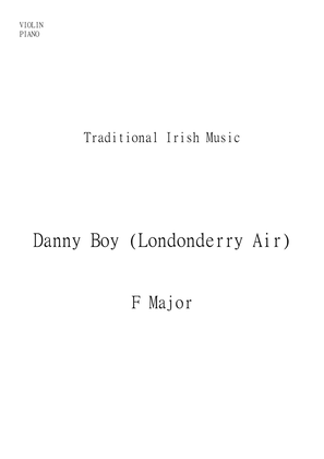Danny Boy (Londonderry Air) for Violin and Piano. Easy to Intermediate in F major.